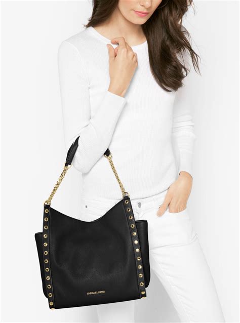 michael michael kors newbury studded leather chain tote|MICHAEL Michael Kors Newbury Medium Chain .